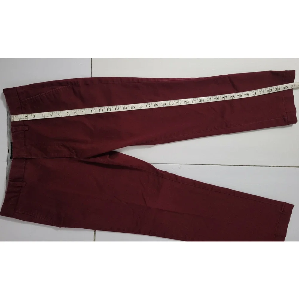 Banana Republic Mens 33x30 Aiden Chino Pants Burgundy Slim Fit Twill